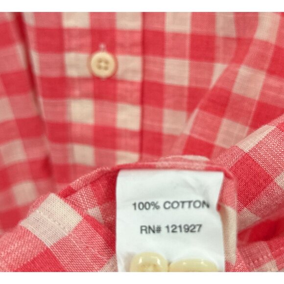 johnnie-O Hangin’ Out Shirt Men's L Pink Check Button Down Long Sleeve - Picture 3 of 5